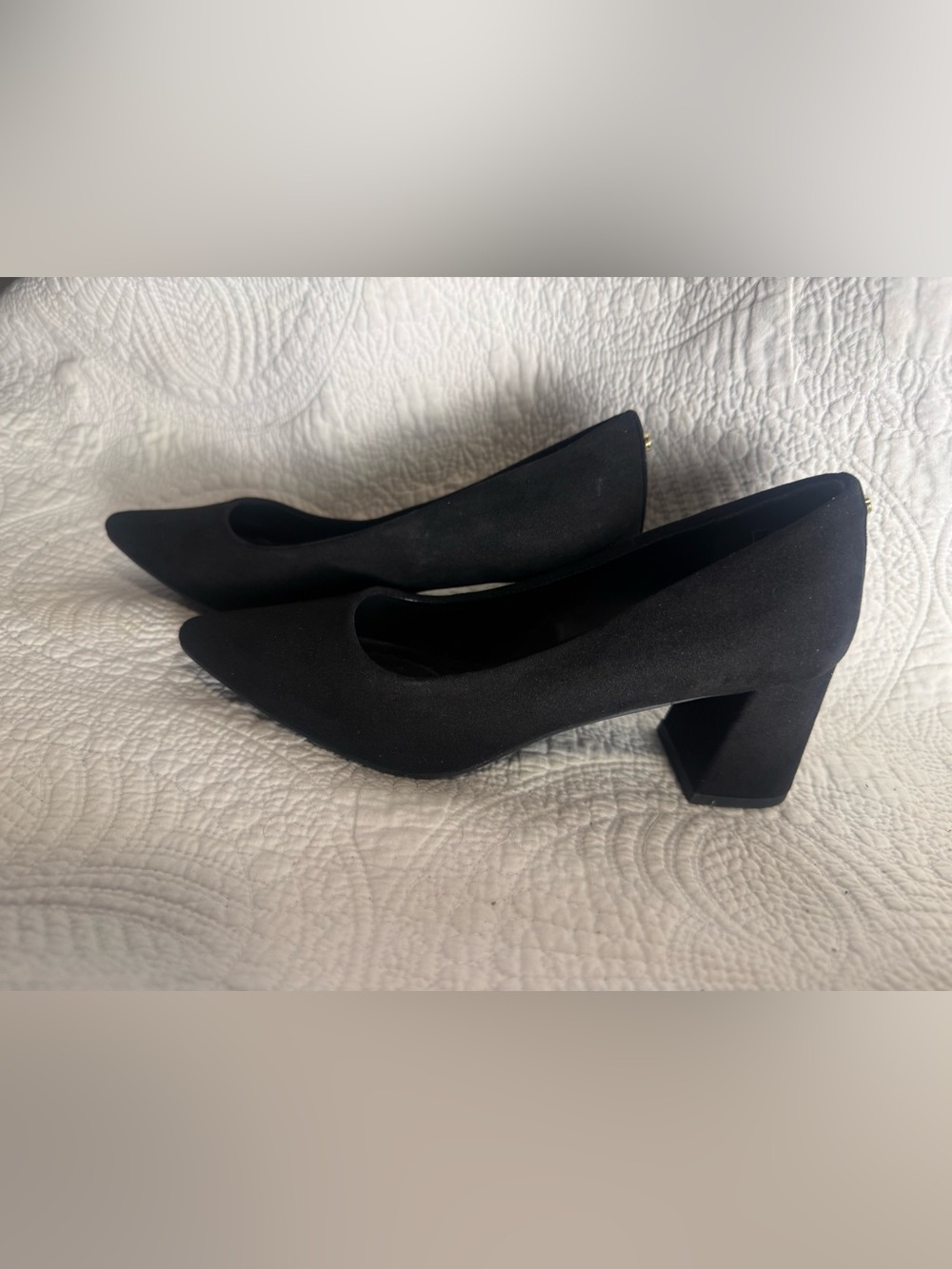 Jones New York Canama Black Pointed Toe Block Heel Pumps 7M